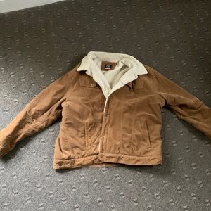 Le Breve Men's Corduroy Sherpa Coat Jacket Rust Brown Tan 3XL